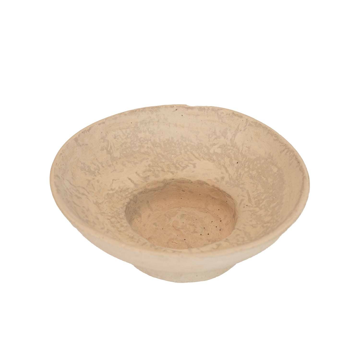 Footed Cream Paper Mache Bowl