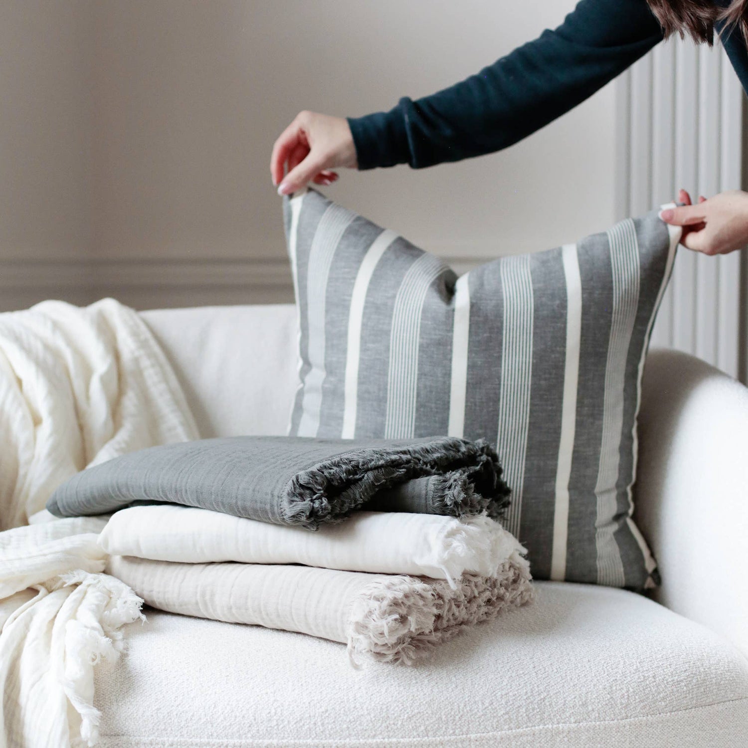 Addison Linen Stripe Pillow - 20x20