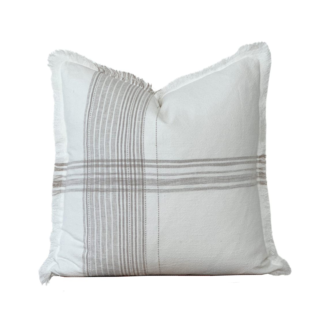 Fleur &amp; Fray Plaid Fringe Pillow - 20x20