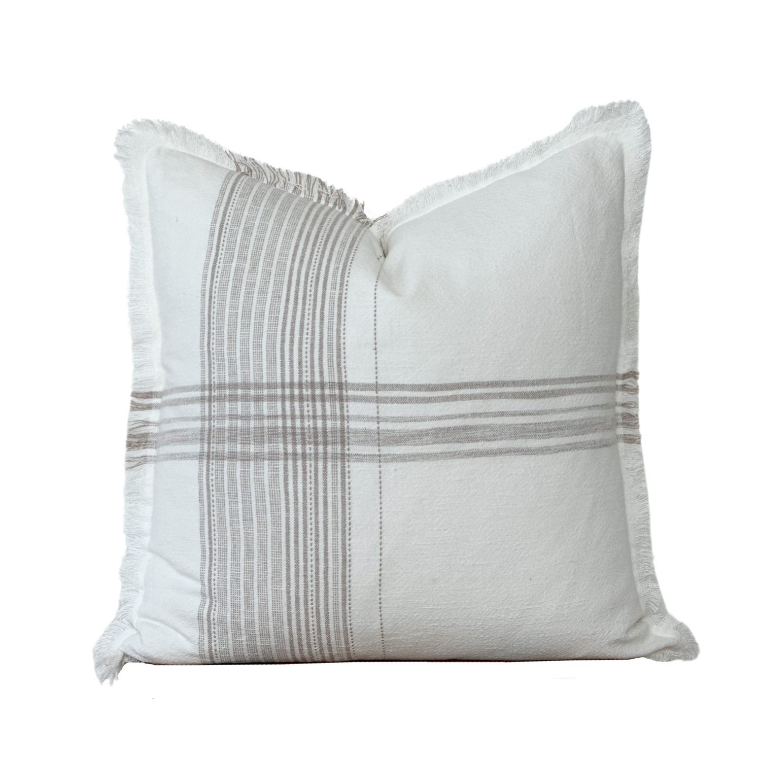 Fleur &amp; Fray Plaid Fringe Pillow - 20x20