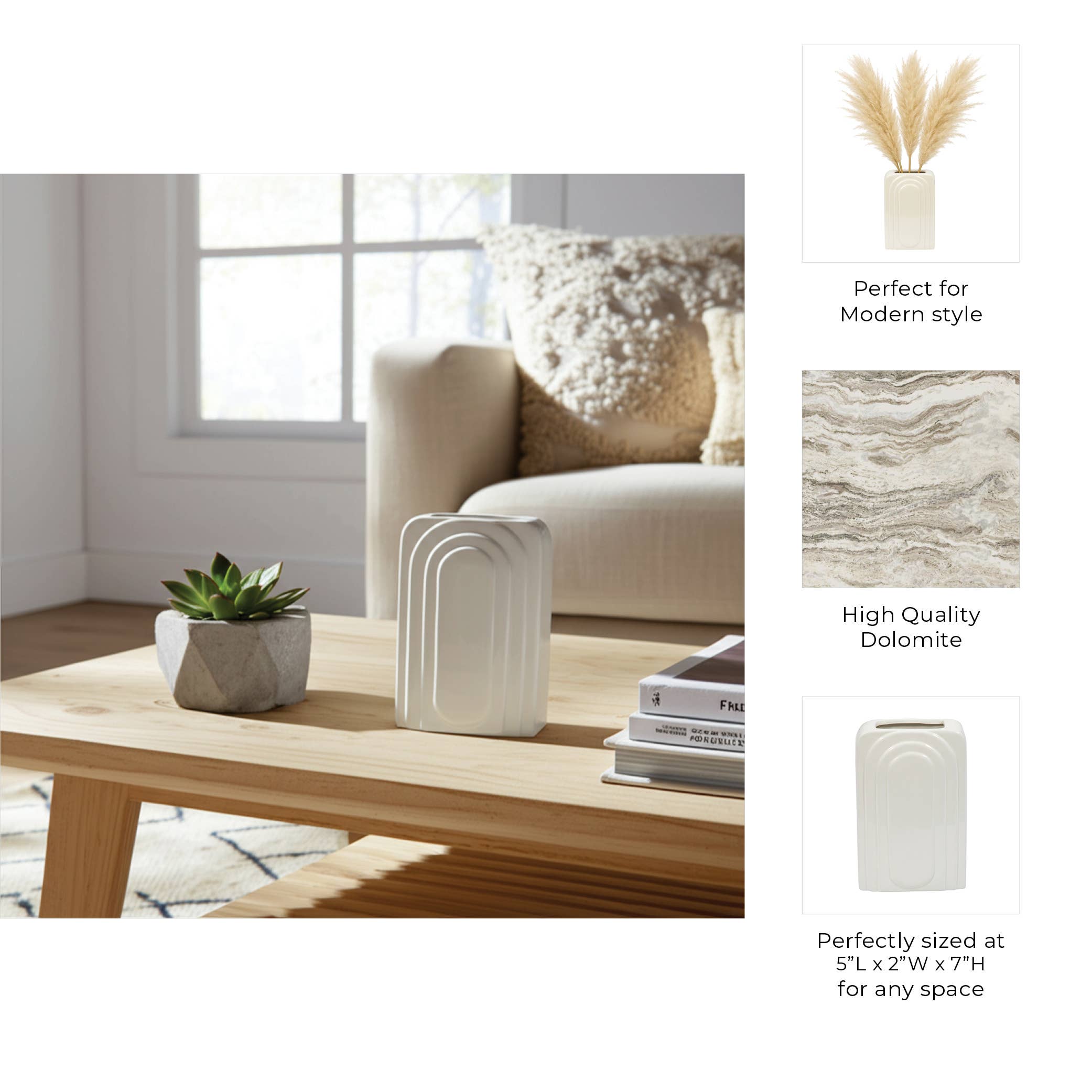 Ceramic Etched Arch Vase