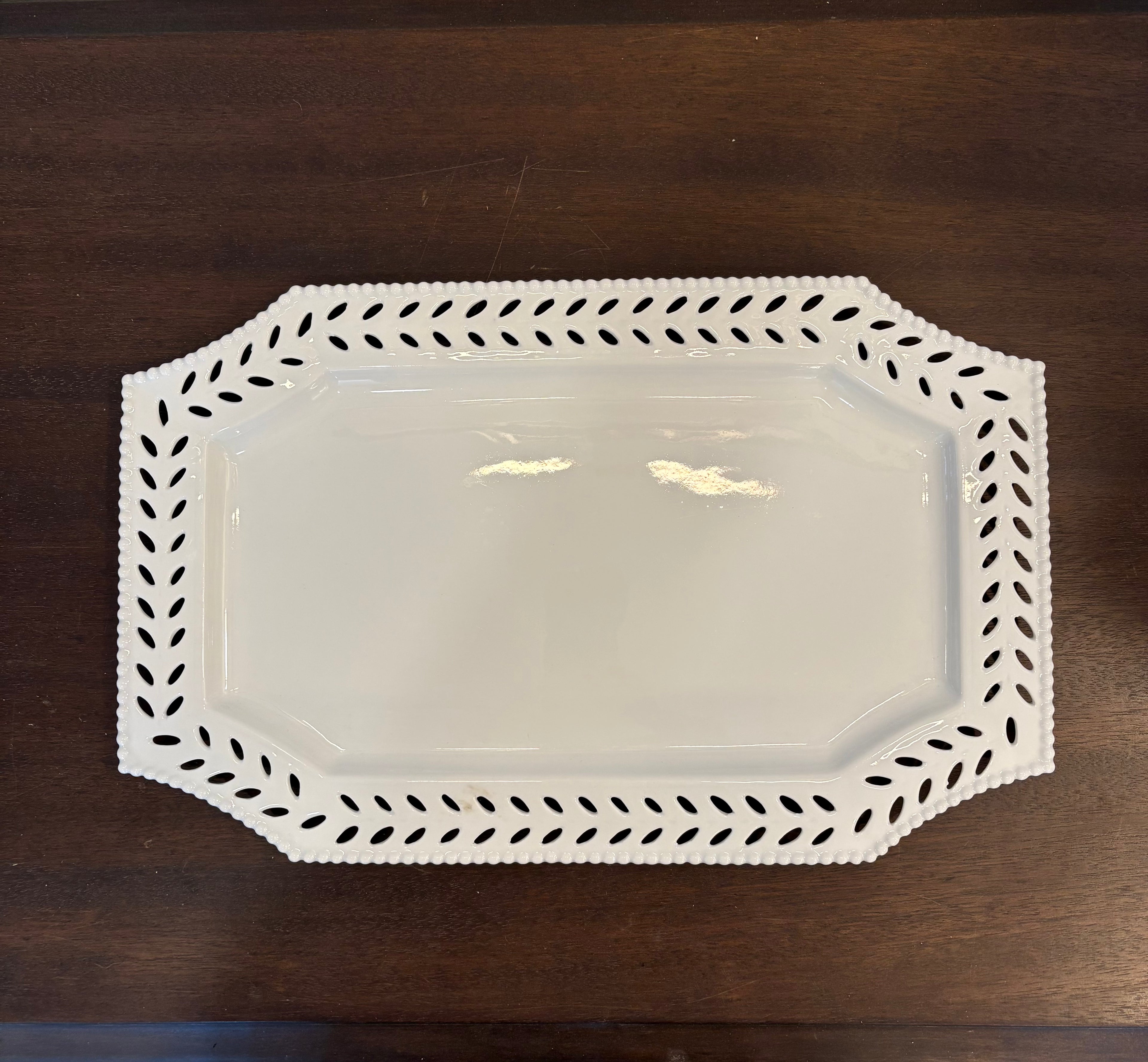 Rectangular Platter with Lace Detail