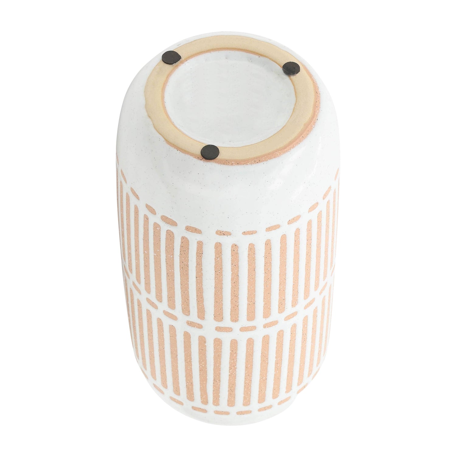 Ivory &amp; Tan Ceramic Aztec Vase