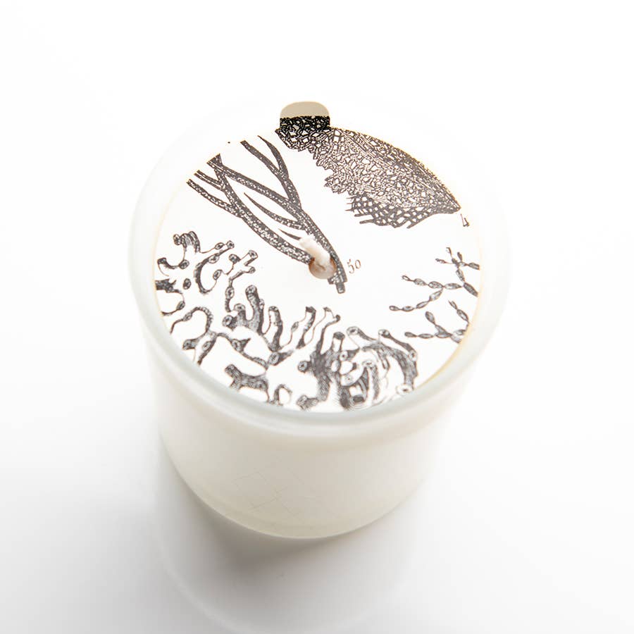 Ocean &amp; Oakmoss Frosted Glass Candle