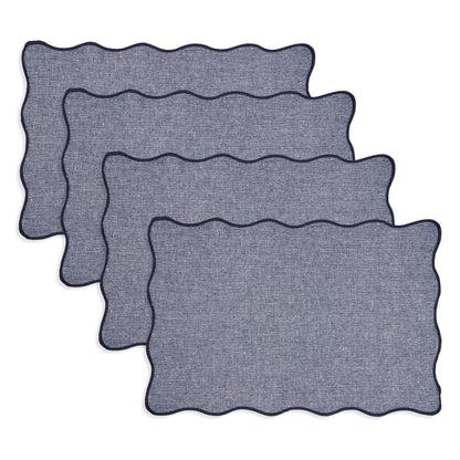 Navy Scalloped Edge Placemat
