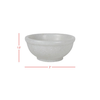 Fleur White Marble Pinch Bowl