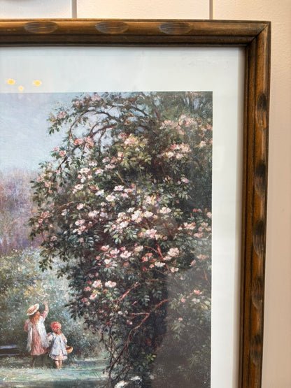 Framed Children Picking Roses