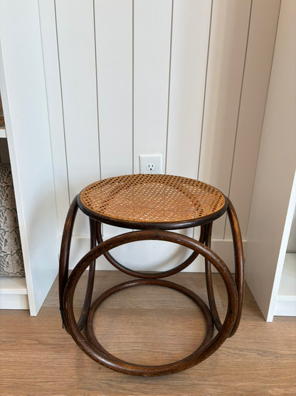 Vintage Cane &amp; Rattan Ottoman