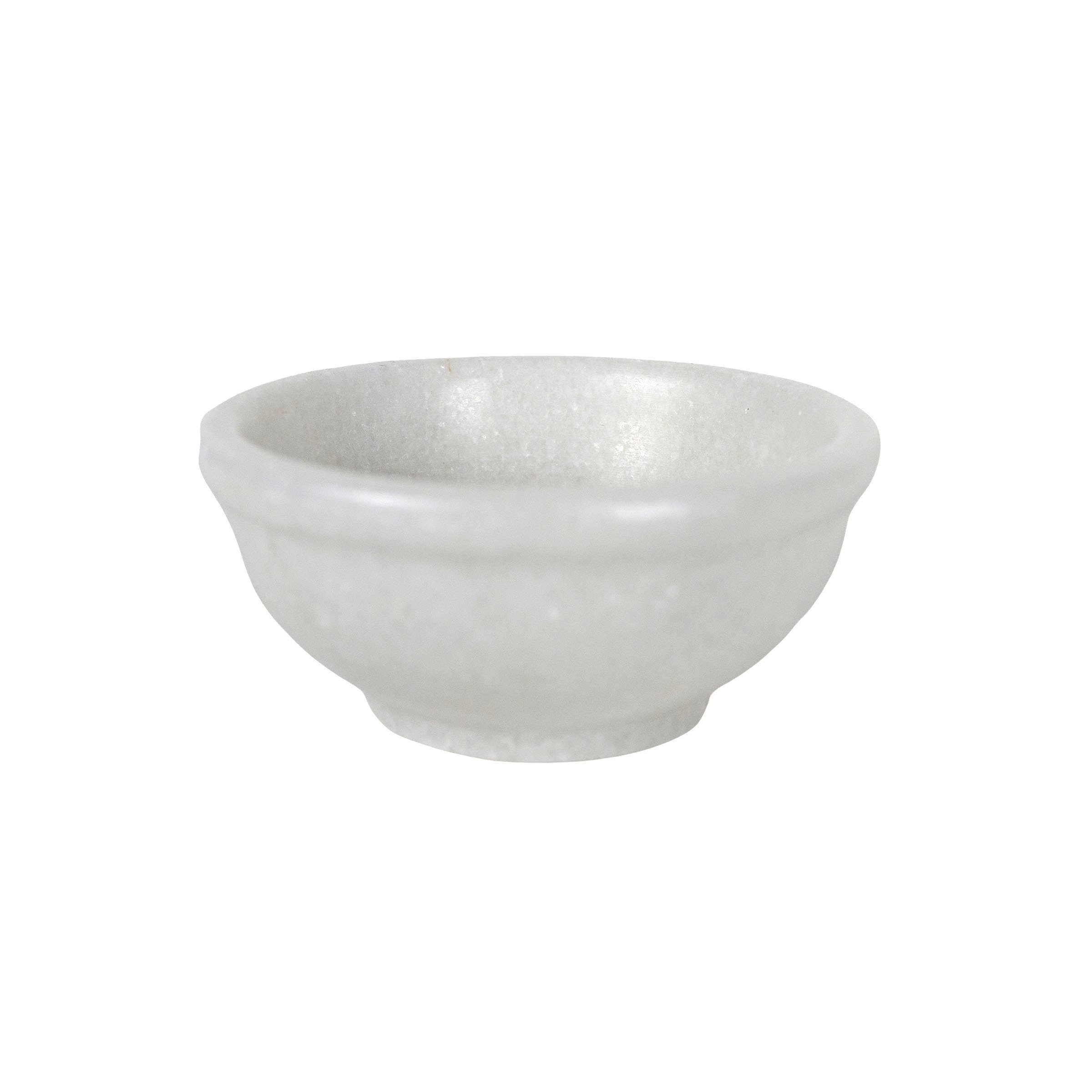 Fleur White Marble Pinch Bowl