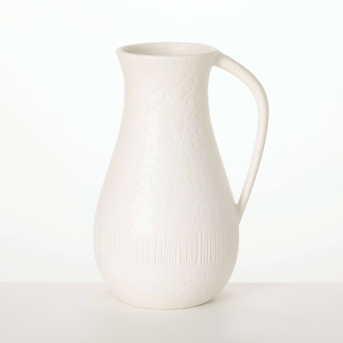 White Chiffon Stone Pitcher
