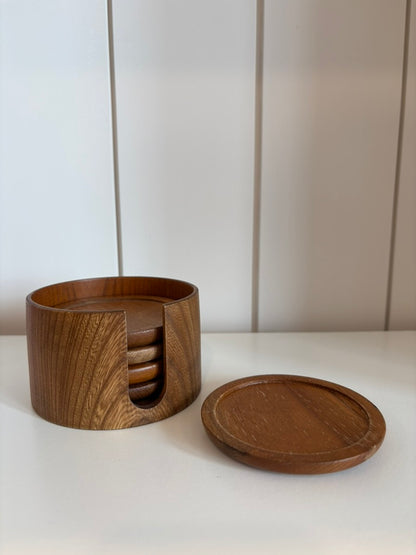 Vintage Wooden Coasters - Set of 5