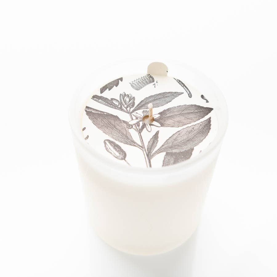 Bourbon &amp; Vanilla Frosted Glass Candle