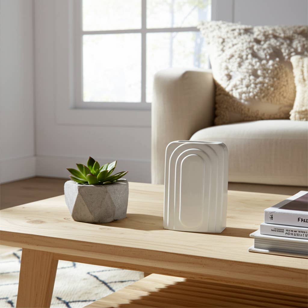 Ceramic Etched Arch Vase