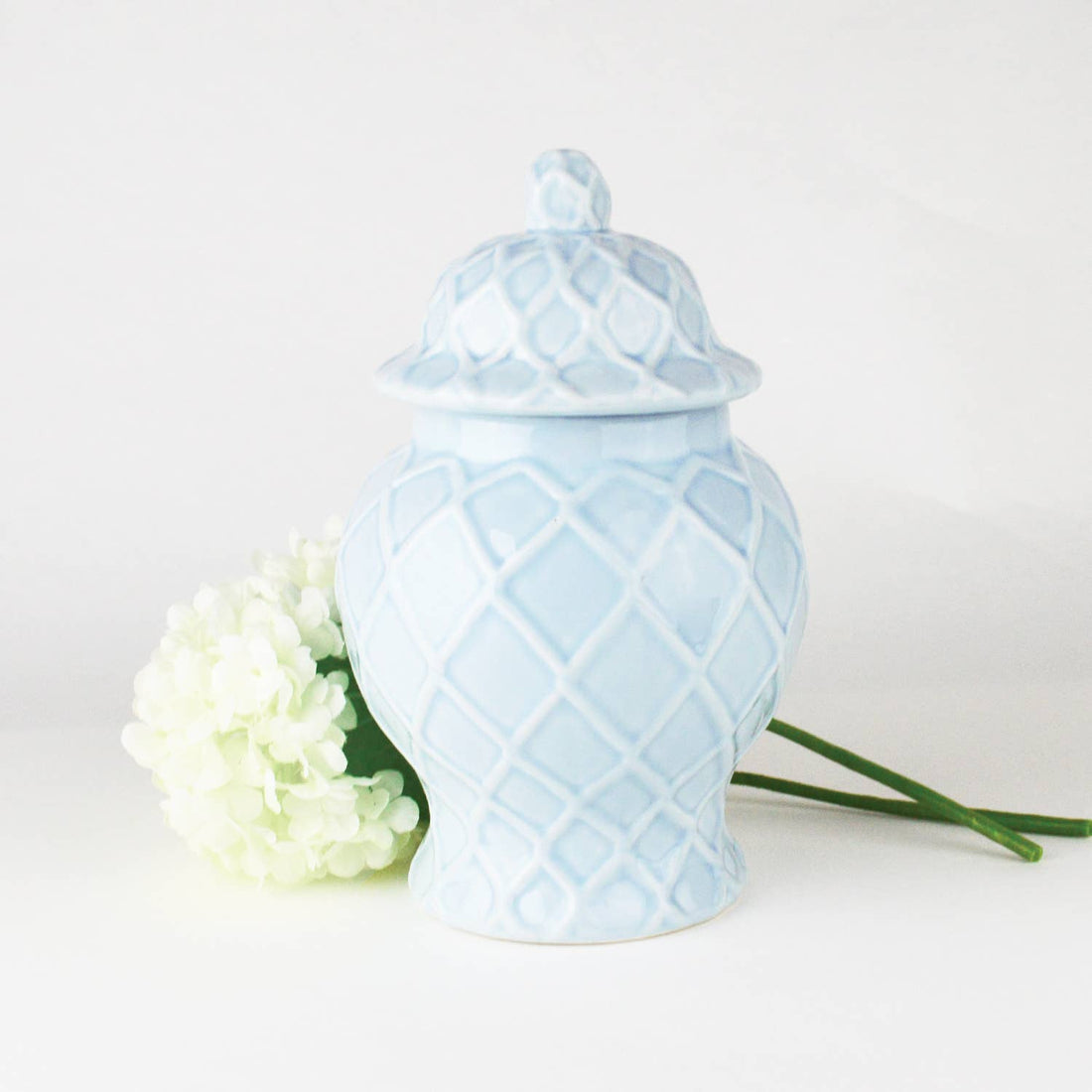 Light Blue Textured Ginger Jar