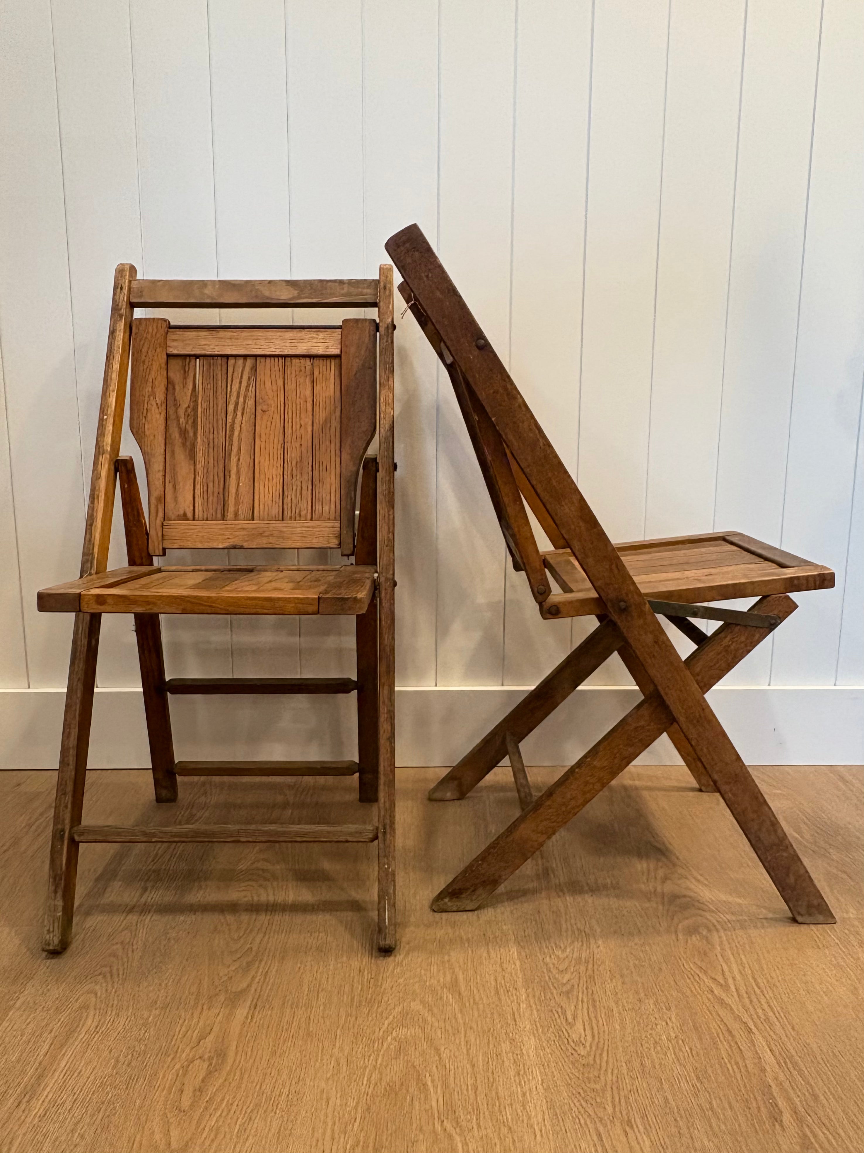 Vintage Wood Slat Folding Chair