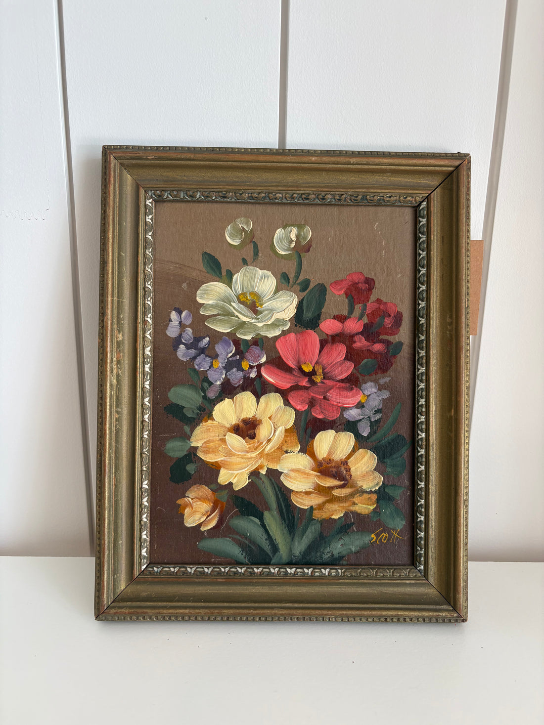 Vintage Small Flower Painting