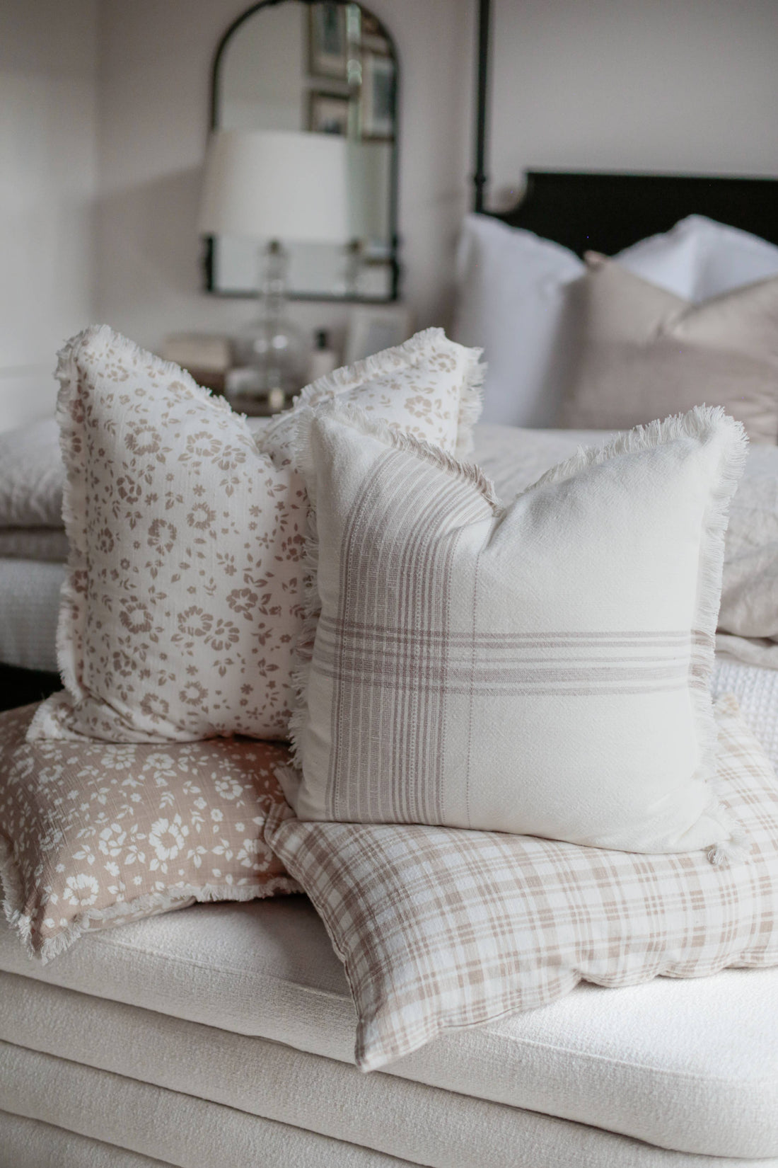 Fleur &amp; Fray Plaid Fringe Pillow - 20x20