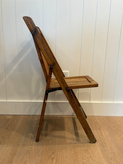 Vintage Wood Slat Folding Chair