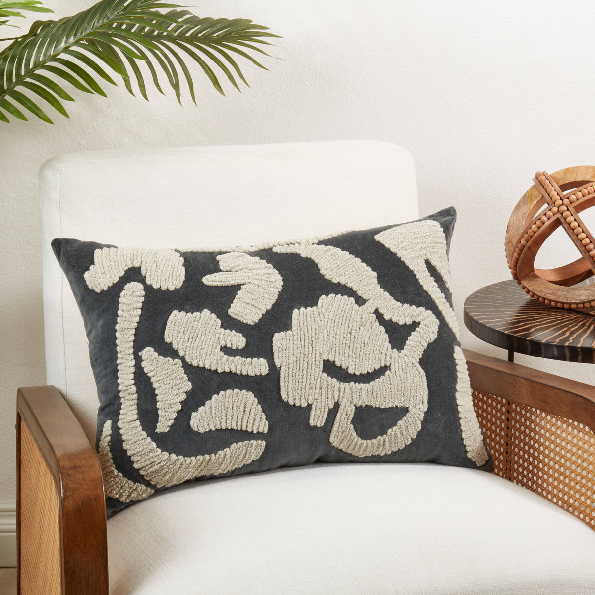 Luxe Embroidered Throw Pillow