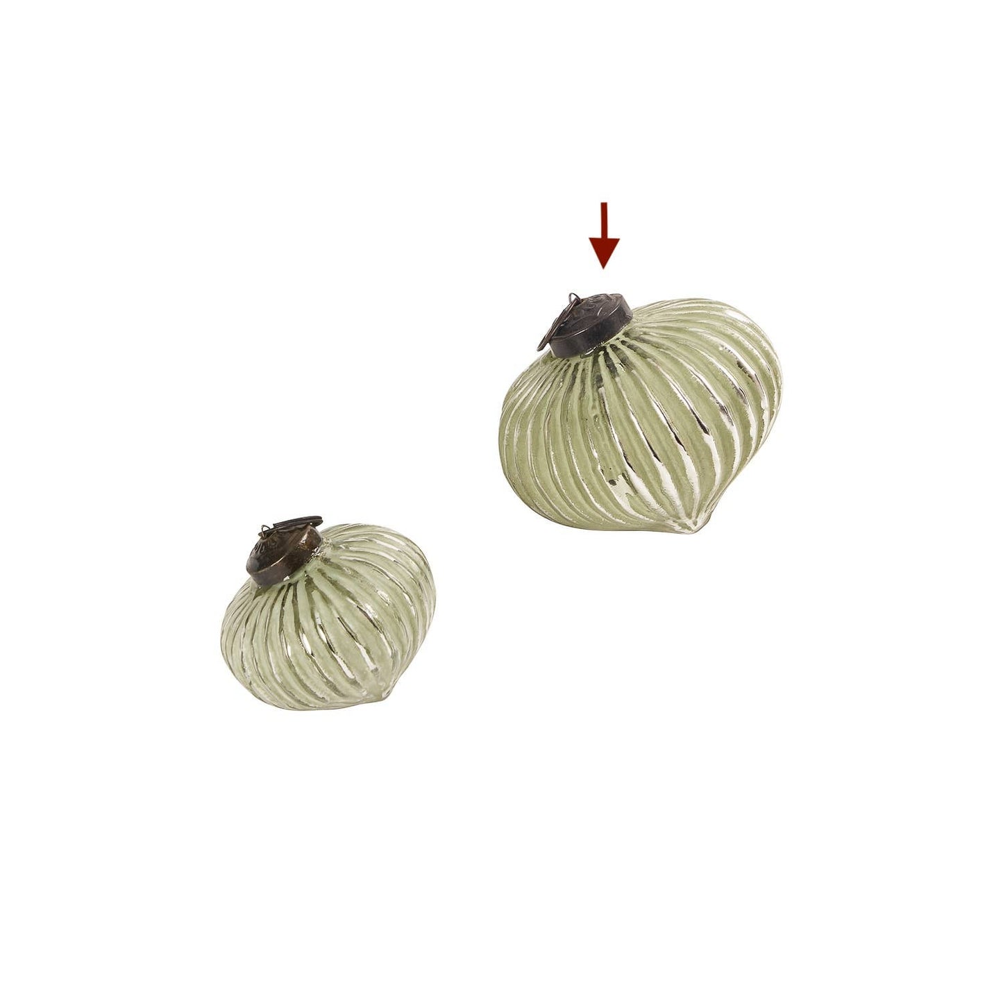 Fluted Green Glass Ornament