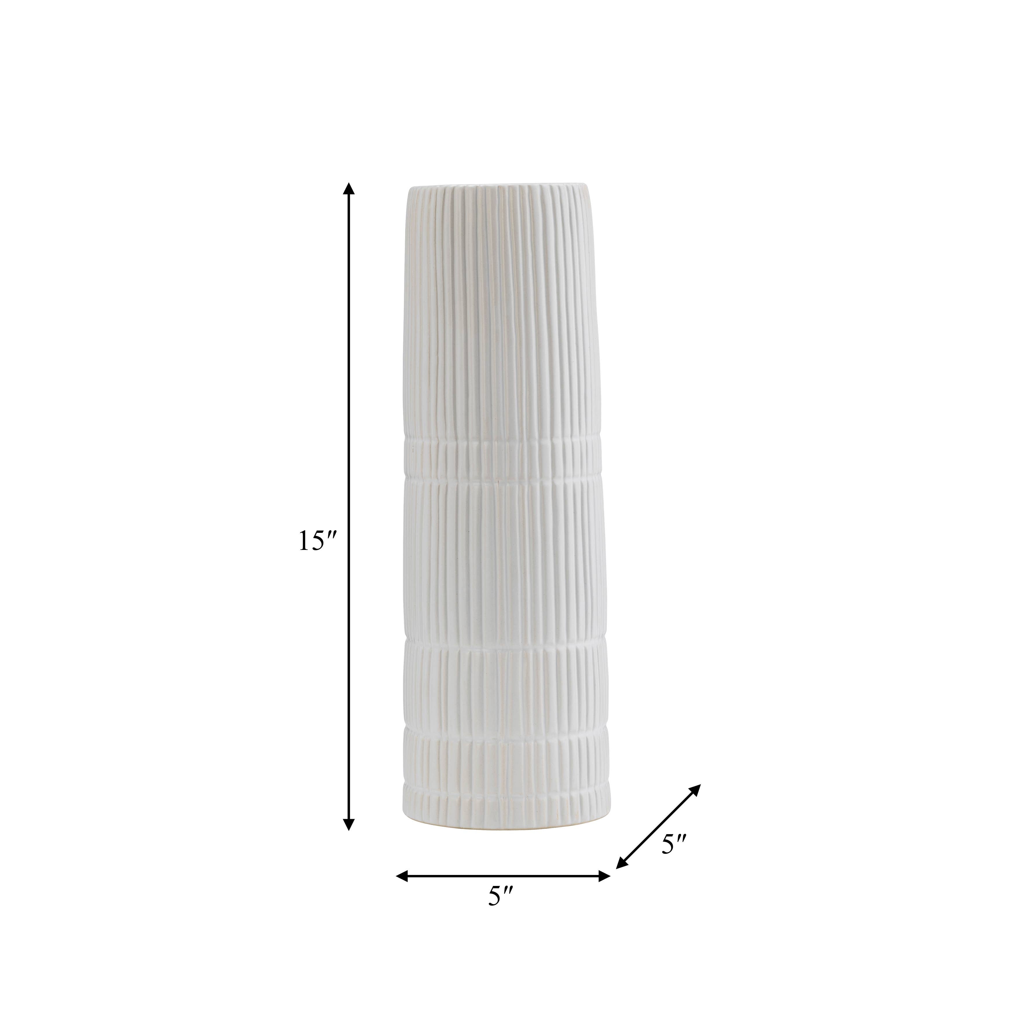 White Ceramic Lined Vase