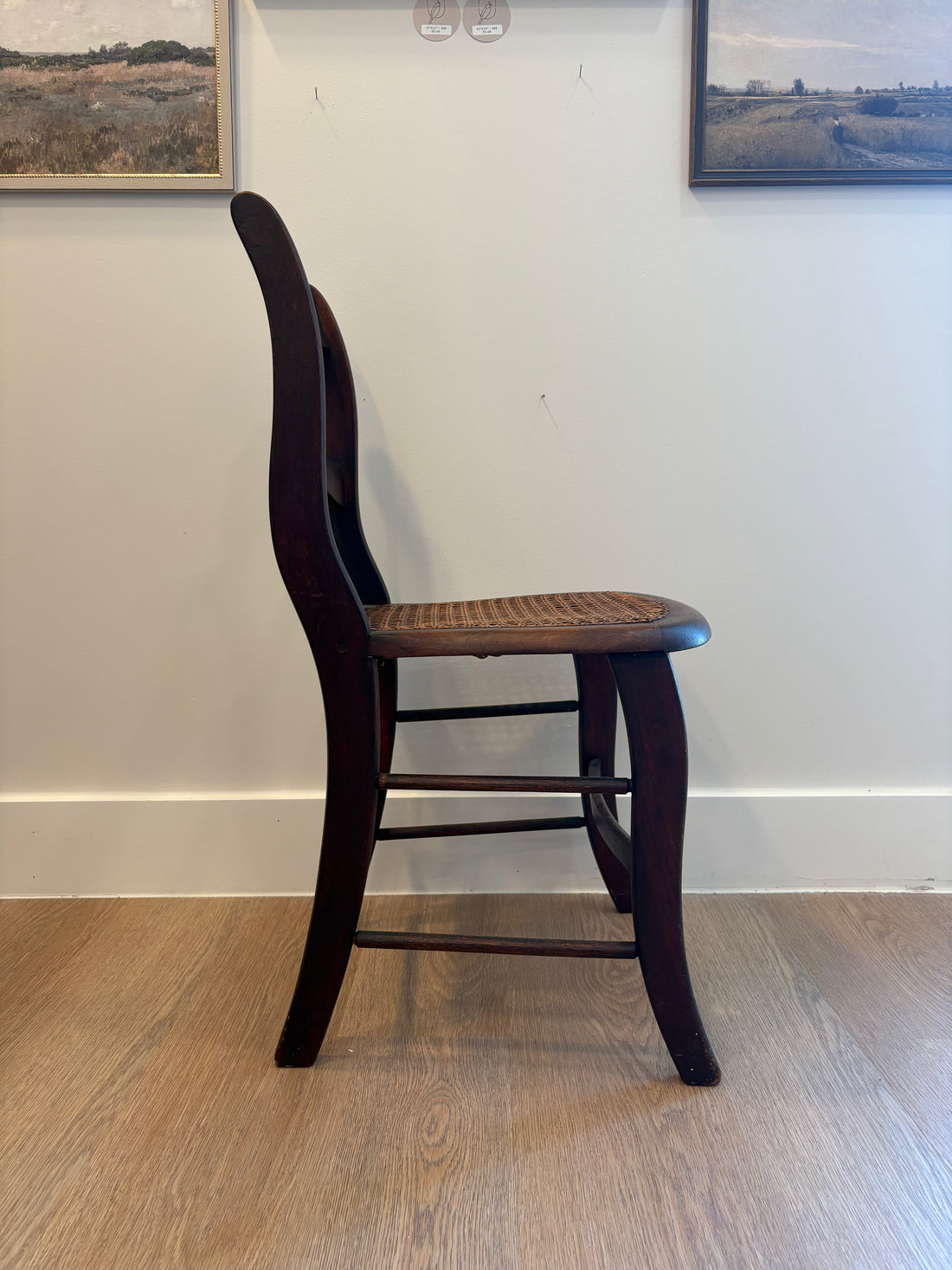 Antique Walnut and Cane Chair