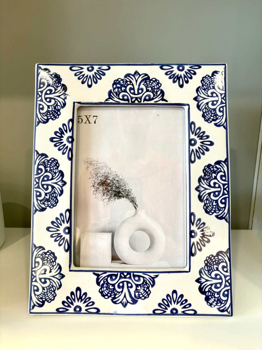 Blue &amp; White Ceramic Frame