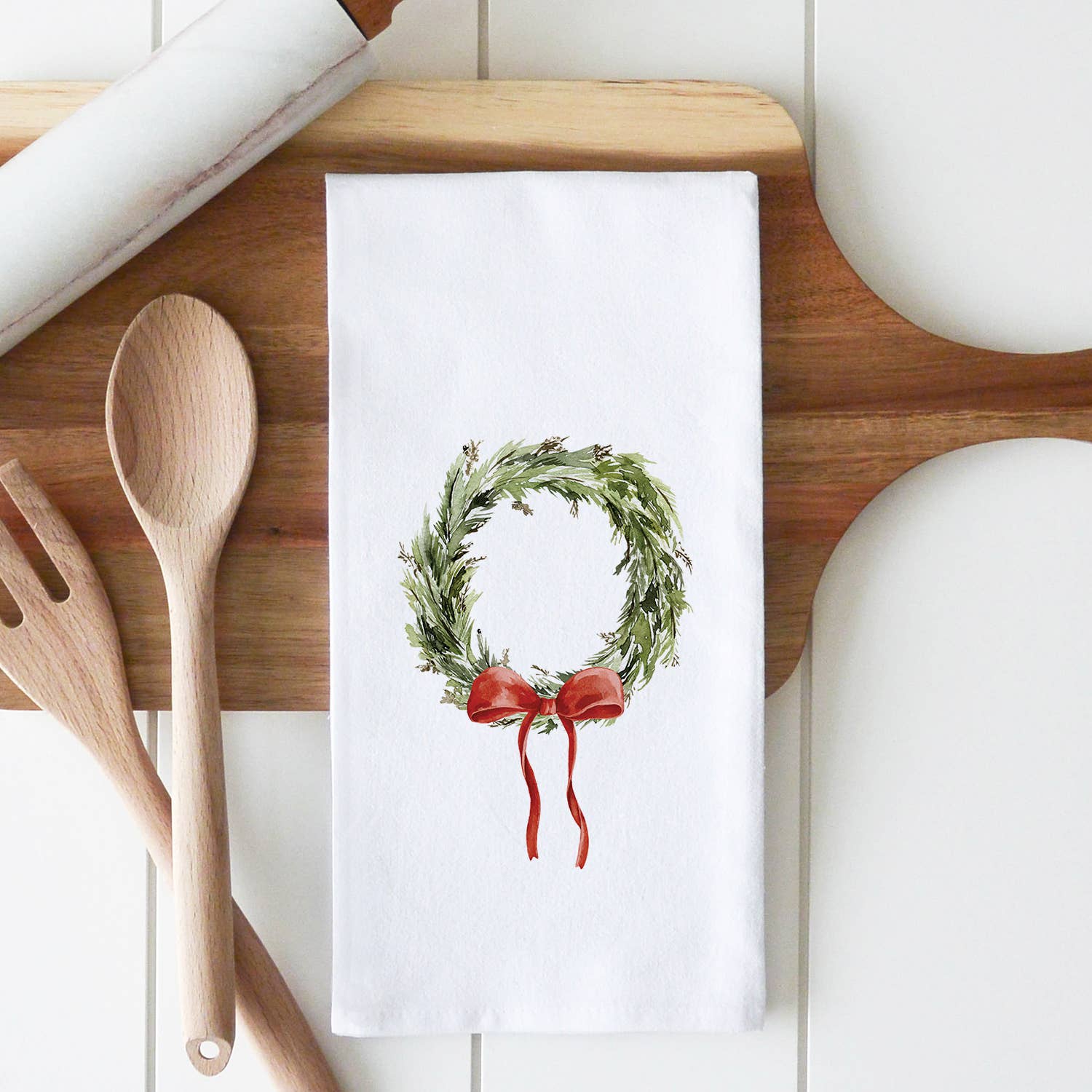 Christmas Wreath Tea Towel