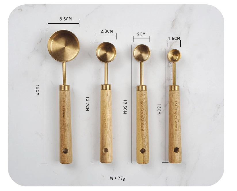 Gold Stainless Steel Measuring Cup Set