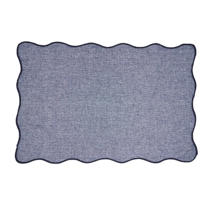 Navy Scalloped Edge Placemat
