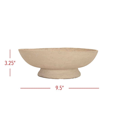 Footed Cream Paper Mache Bowl