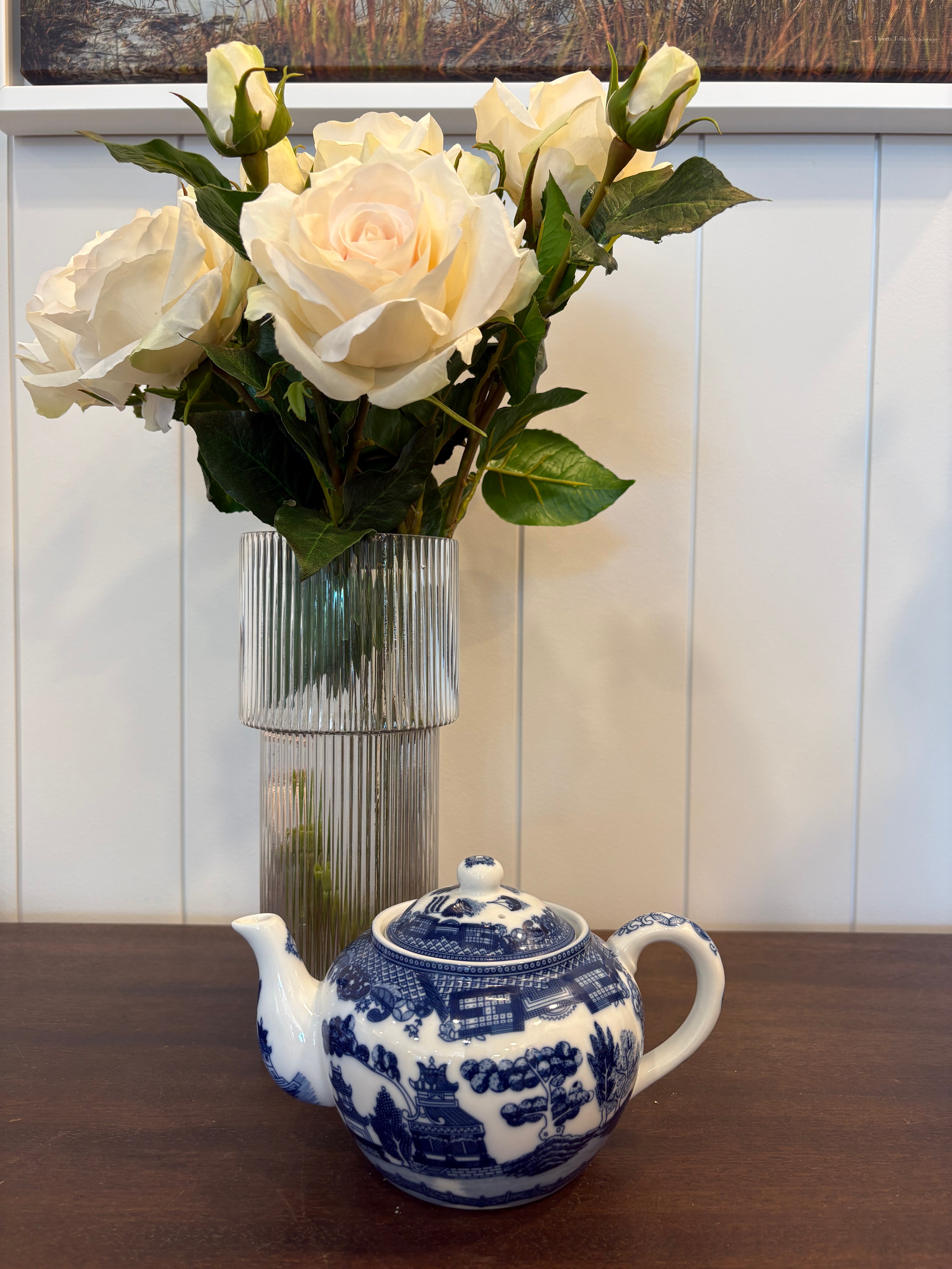 Vintage Blue Willow Teapot