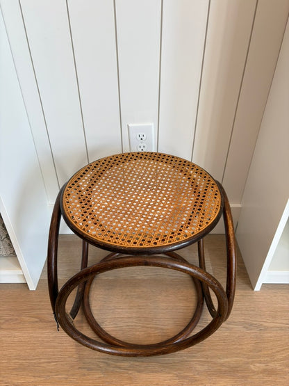 Vintage Cane &amp; Rattan Ottoman