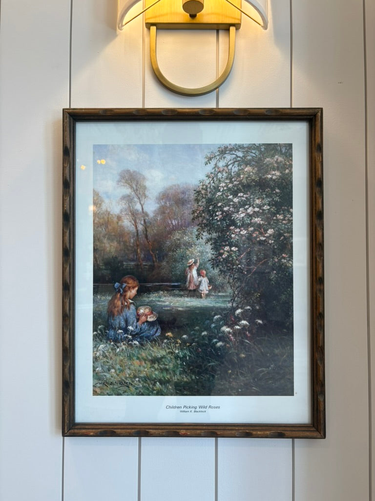 Framed Children Picking Roses