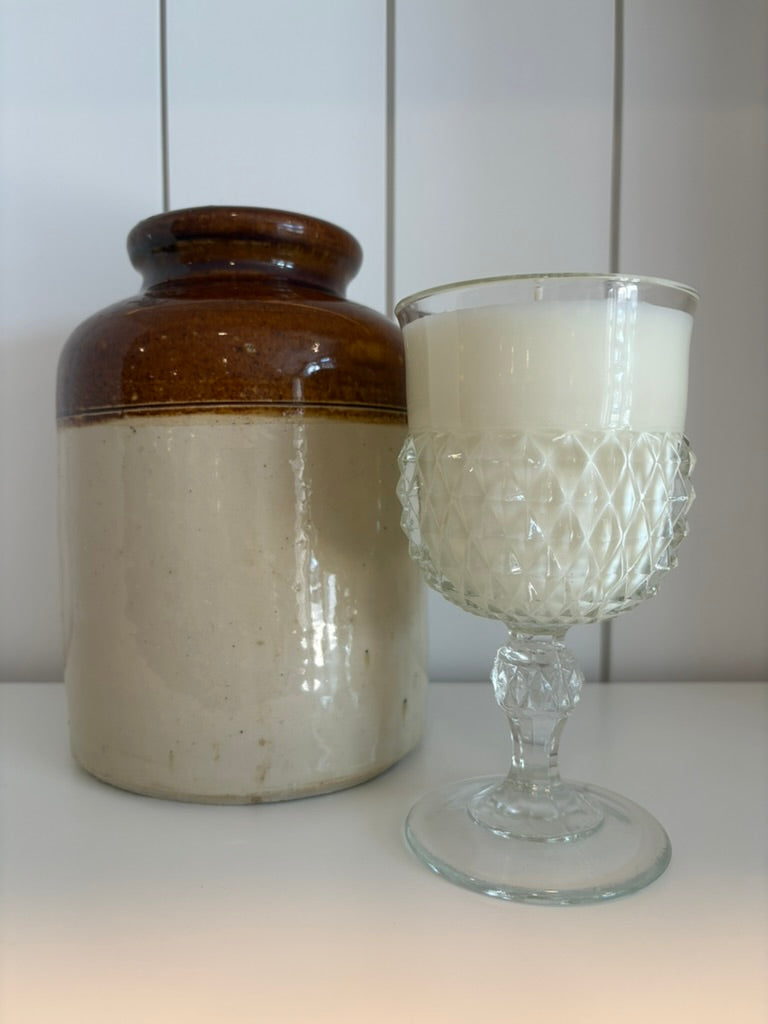 Vintage Pedestal Glass Candle