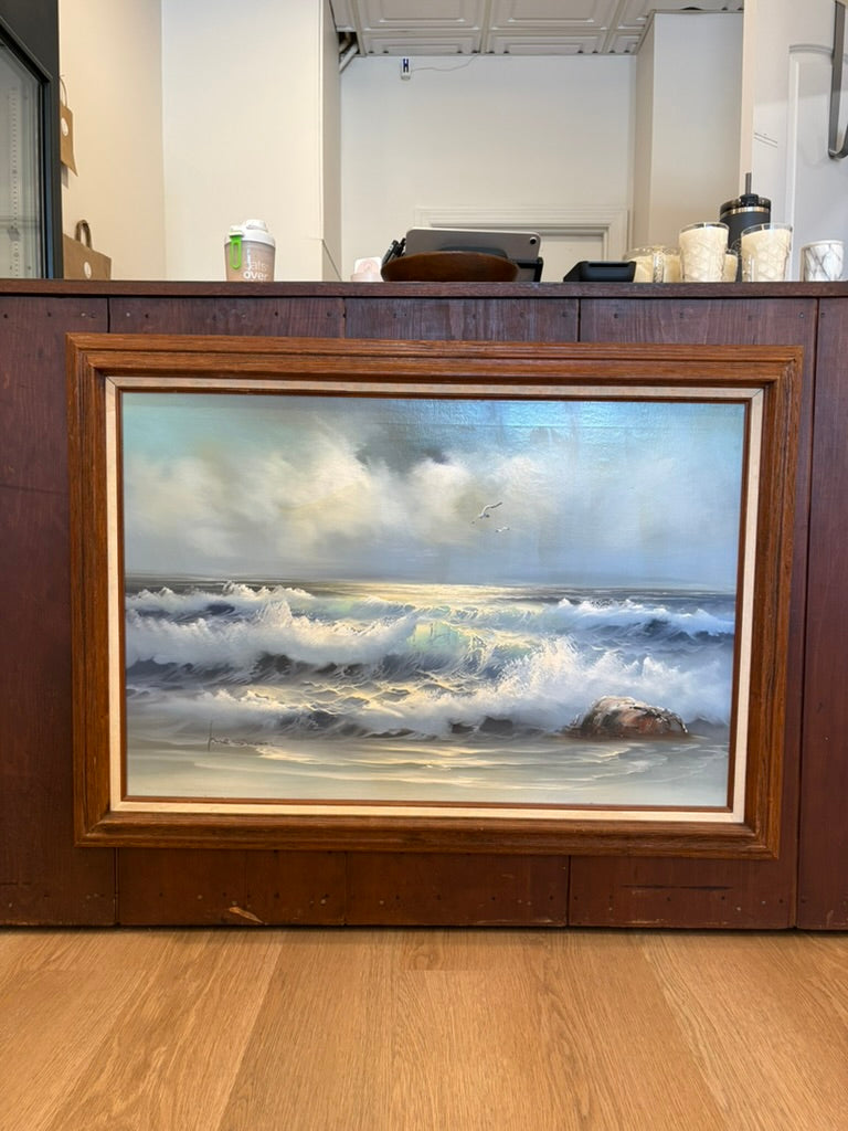 Vintage Seascape Oil Painting