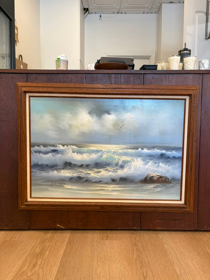 Vintage Seascape Oil Painting