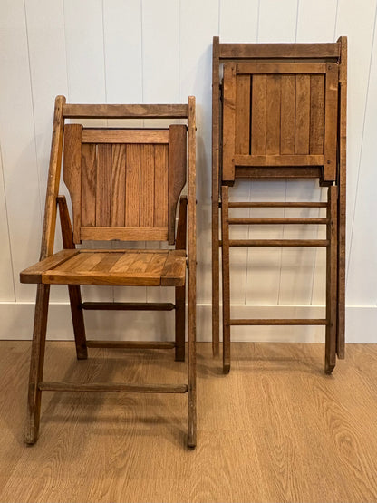 Vintage Wood Slat Folding Chair