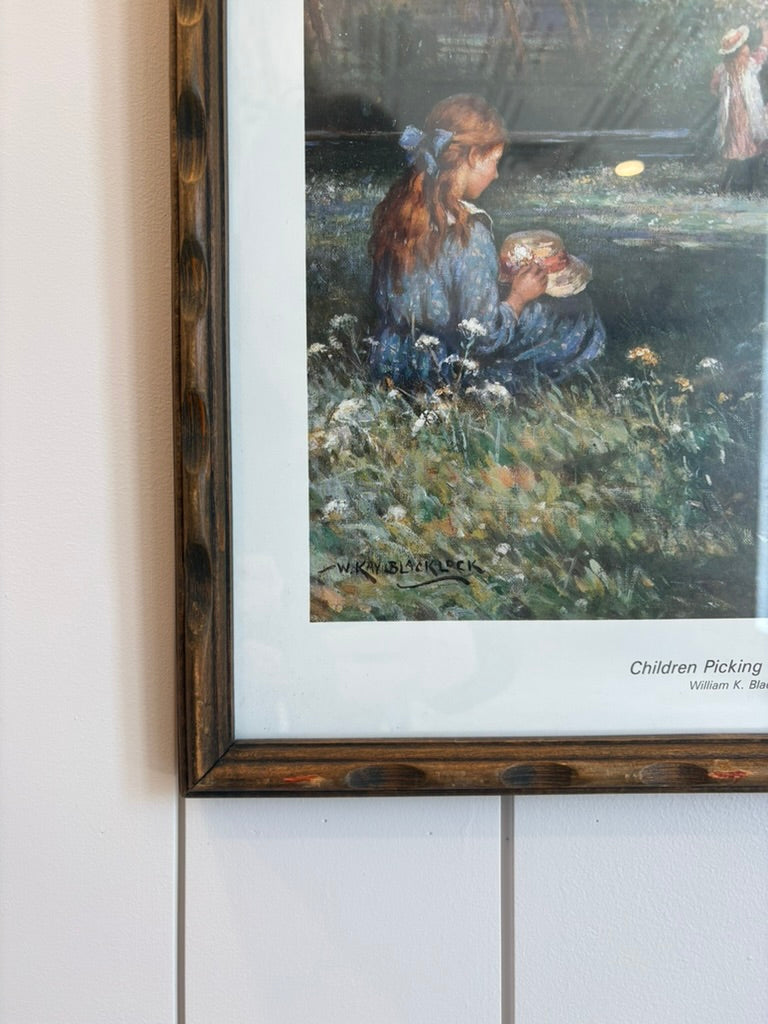 Framed Children Picking Roses