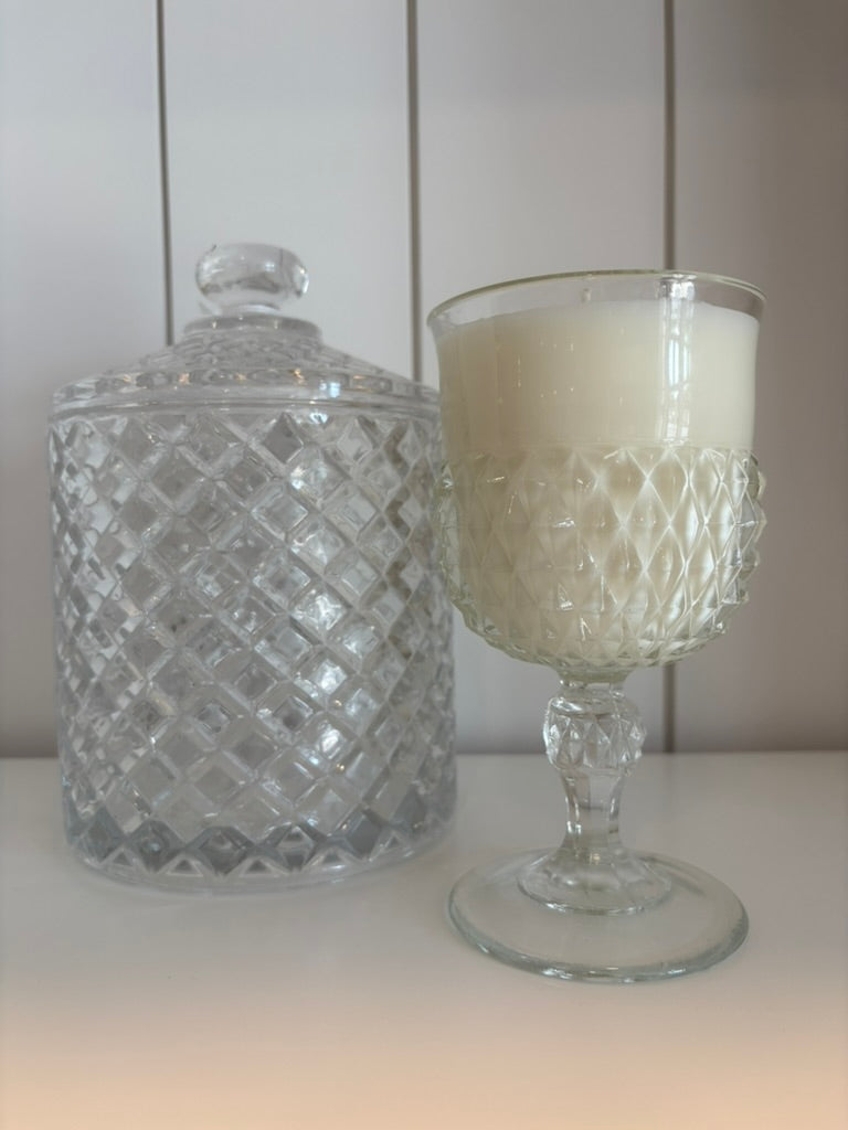 Vintage Pedestal Glass Candle