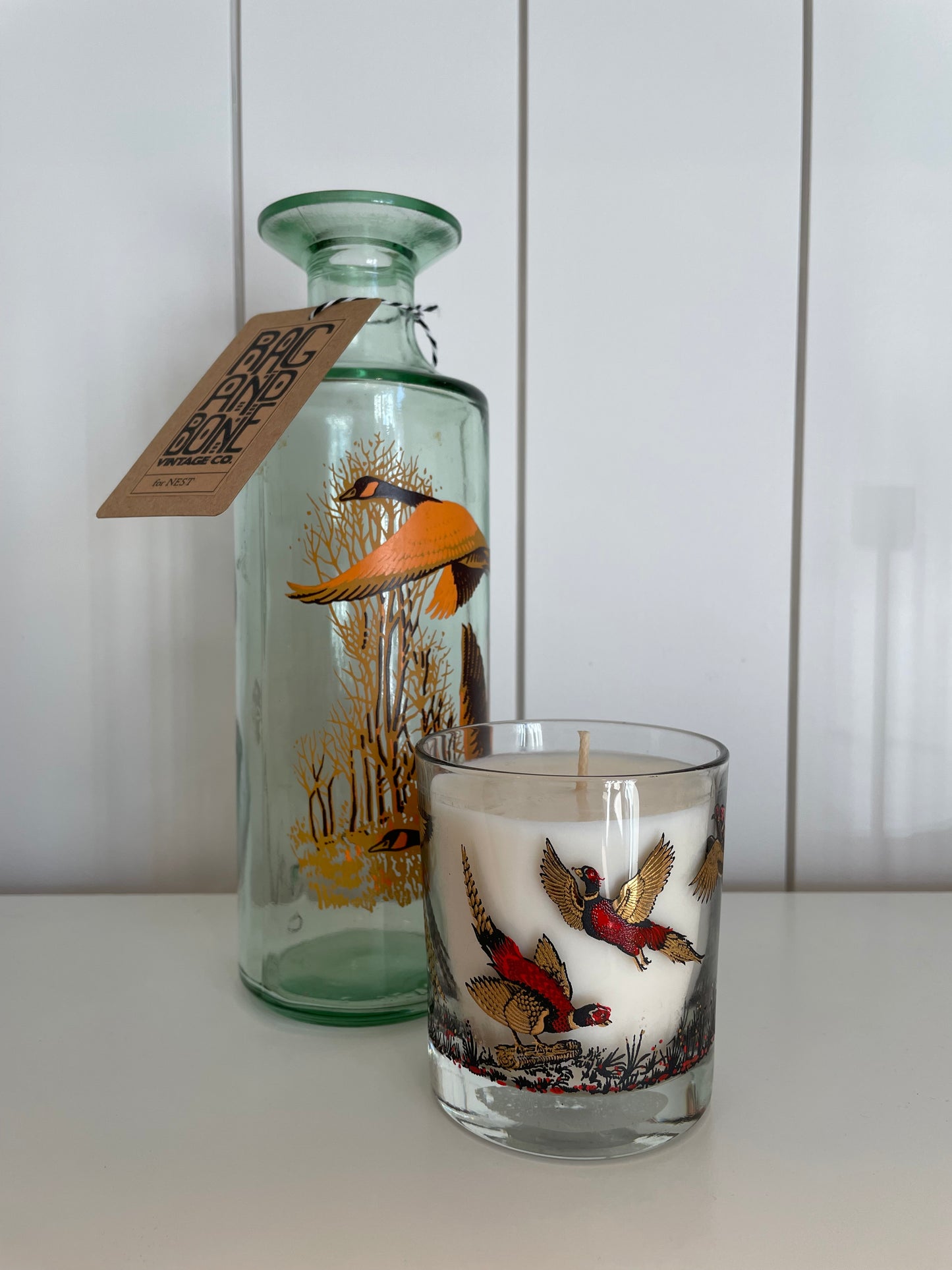 Bottle Vase with Geese