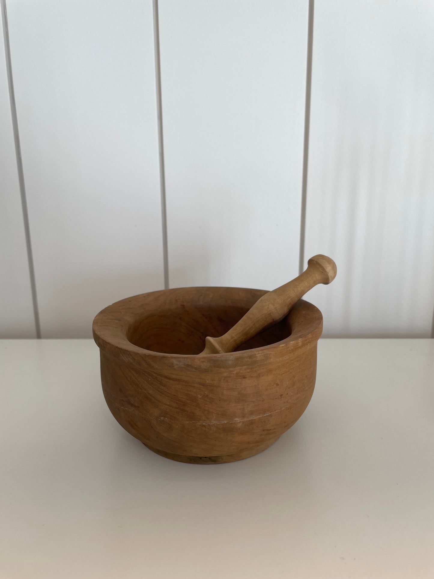 Vintage Wood Pestle & Mortar Bowl