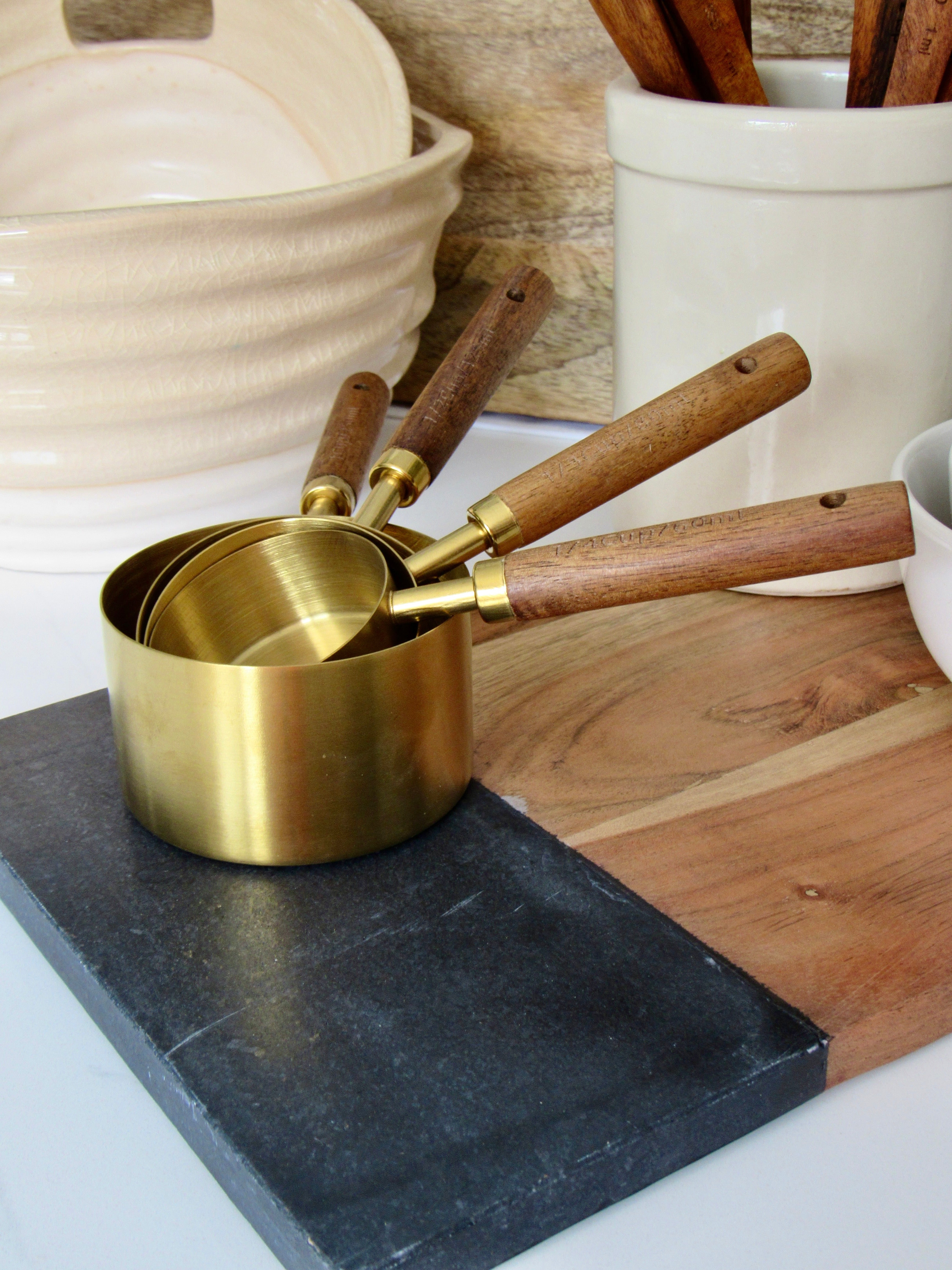 Gold Stainless Steel Measuring Cup Set