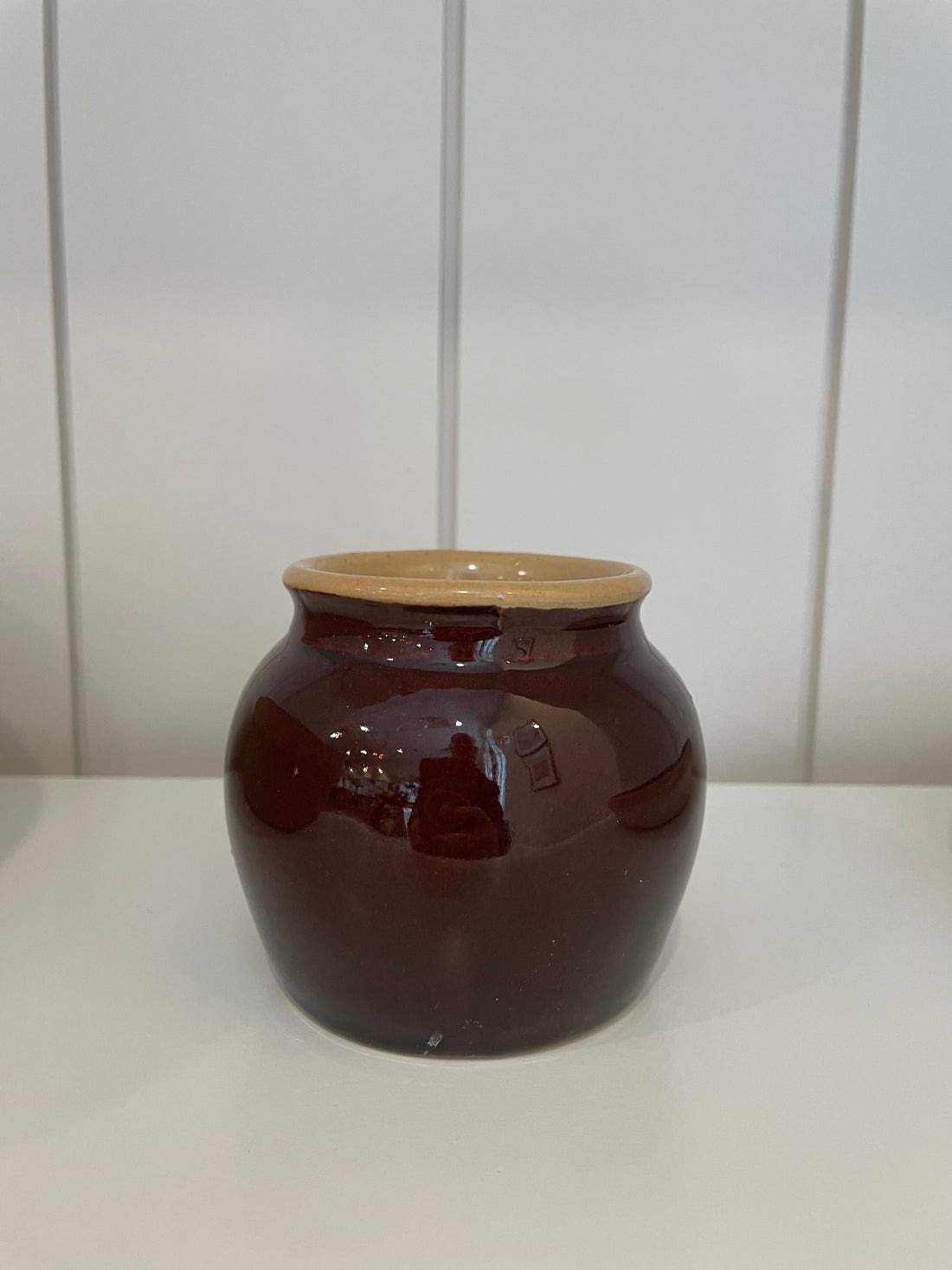 Small Vintage Ceramic Bean Pot