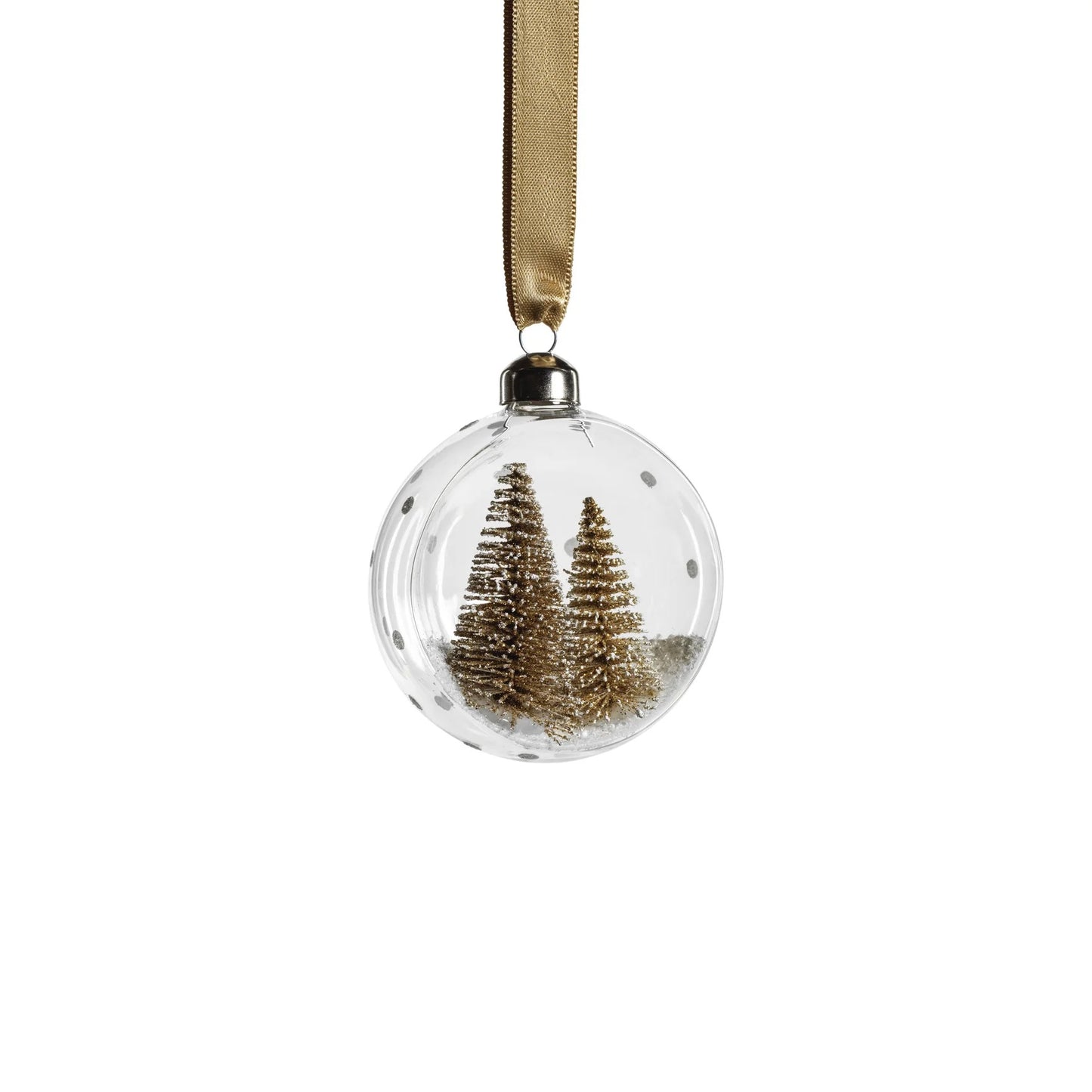 Glass Ornament with Gold Trees