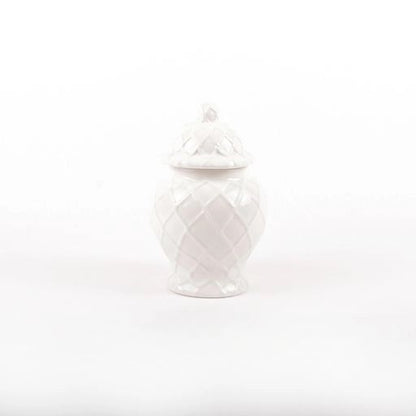 White Textured Ginger Jar
