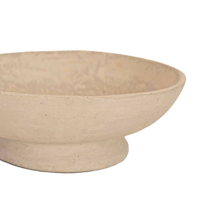 Footed Cream Paper Mache Bowl