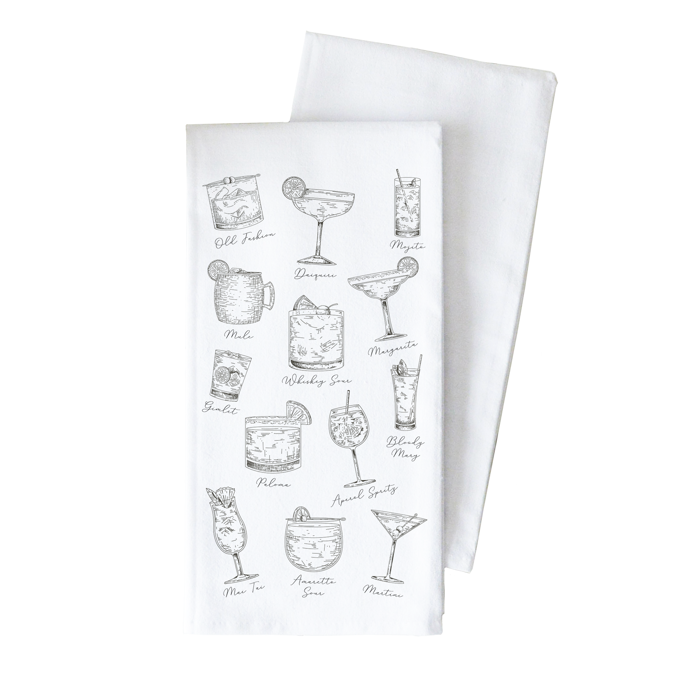 Cocktails Tea Towel