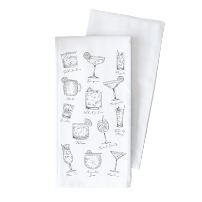 Cocktails Tea Towel