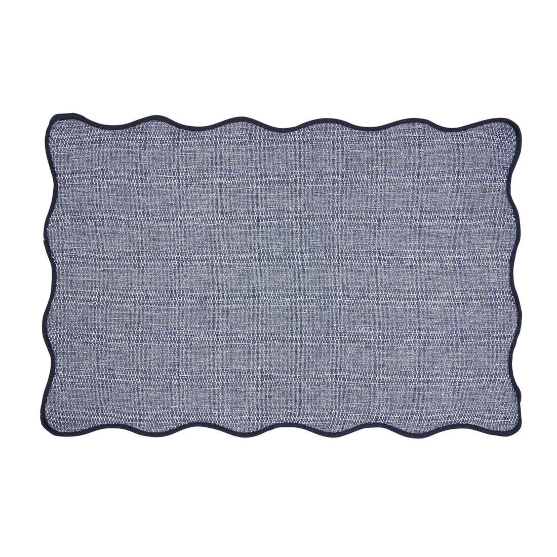 Navy Scalloped Edge Placemat